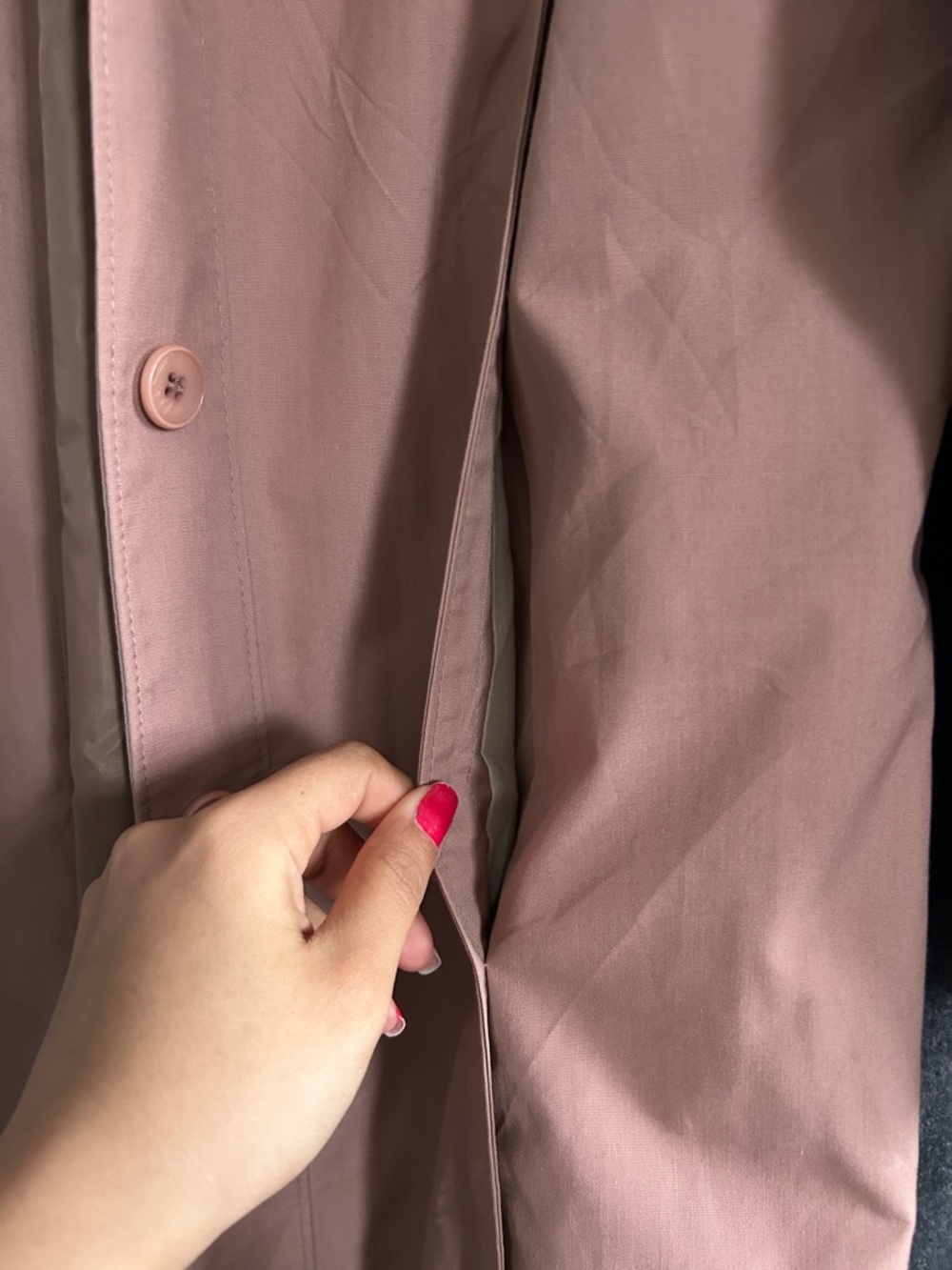 London Fog Petite Dusty Rose Button-Front Coat - Picture 5 of 5